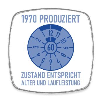 1970 Geboren 60. Geburtstag Auto Tuning - Viereckiger Kühlschrankmagnet - Weiß - Vorne