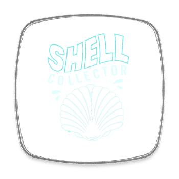 Shell collector shell - Square fridge magnet - white - Front