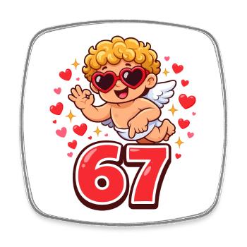 Cupid Days 67 Liebe Herz Geschenk Niedlich - Viereckiger Kühlschrankmagnet - Weiß - Vorne