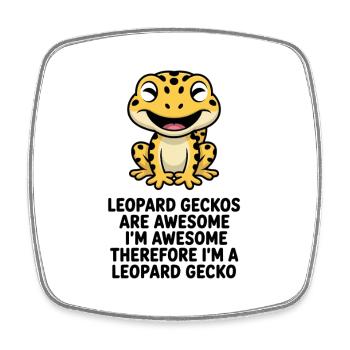 Leopard Gecko Cartoon - Square fridge magnet - white - Front