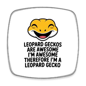 Illustrations du rire du gecko léopard - Magnet carré - blanc - Devant