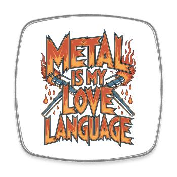 Le métal soudeur est mon langage d’amour : soudure en métal - Magnet carré - blanc - Devant