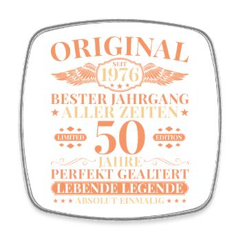 50e anniversaire de Vintage Born Legend 1976 - Magnet carré - blanc - Devant