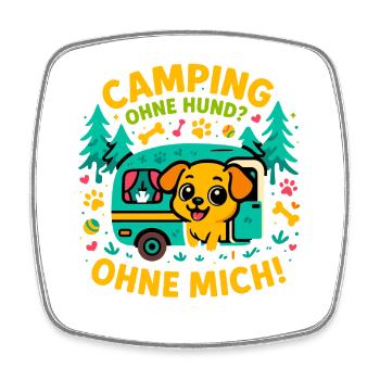 Camping Dog Love Holiday, Gift Dog Camper - Square fridge magnet - white - Front