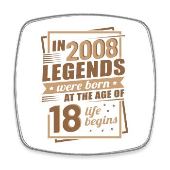 18 Geburtstag Jahrgang Legenden Retro Modern - Viereckiger Kühlschrankmagnet - Weiß - Vorne