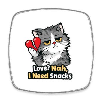 Funny Anti - Valentine day Cat - Square fridge magnet - white - Front