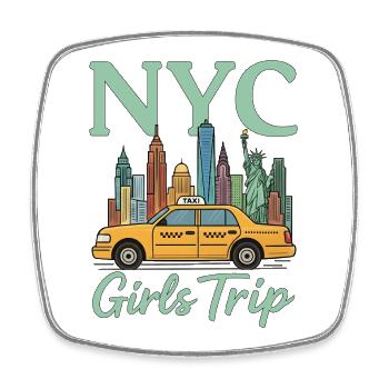 Voyage des filles à New York - Magnet carré - blanc - Devant