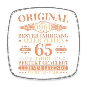 1961 Jahrgang geboren Legende 65. Geburtstag - Viereckiger Kühlschrankmagnet - Weiß - Vorne