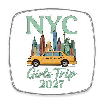NYC Girls Trip 2027 - Viereckiger Kühlschrankmagnet - Weiß - Vorne