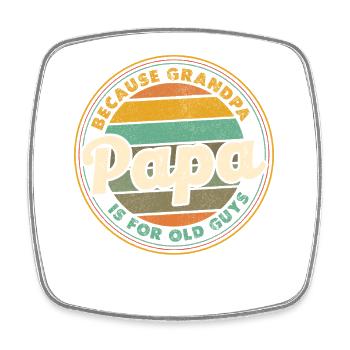 Dad Retro Badge Sunset - Square fridge magnet - white - Front