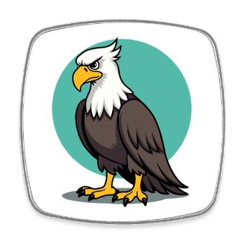 Stolzer Adler Majestätischer Greifvogel - Viereckiger Kühlschrankmagnet - Weiß - Vorne