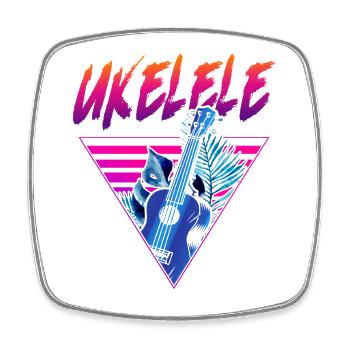 Hawaiian Ukulele Uke Retro 80s 90s - Square fridge magnet - white - Front