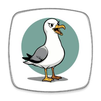 Freche Möwe Lustiges Küstenkind Maritim - Viereckiger Kühlschrankmagnet - Weiß - Vorne