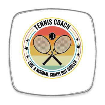 Coach de tennis comme un coach normal mais plus cool - Magnet carré - blanc - Devant