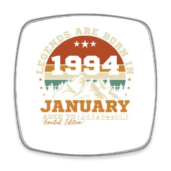 Januar 1994 Vintage-Retro-Geburtstagsgeschenk - Viereckiger Kühlschrankmagnet - Weiß - Vorne