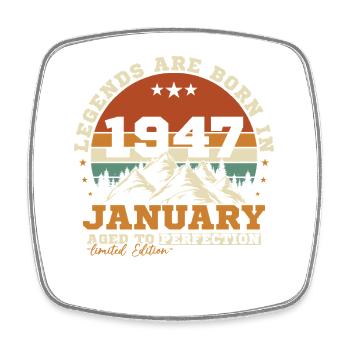 Janvier 1947 Vintage Rétro Cadeau D'anniversaire - Magnet carré - blanc - Devant