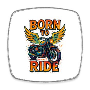 Born to Ride - Motorcycle - Biker - Square fridge magnet - white - Front