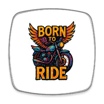 Born to Ride - Motorcycle - Biker - Square fridge magnet - white - Front