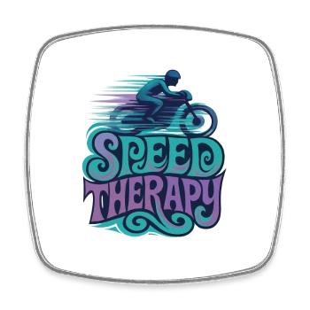 Speed Therapy – Motorrad - Viereckiger Kühlschrankmagnet - Weiß - Vorne