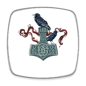 Wikinger Viking Legende Seemann Odin Rabe Kämpfer - Viereckiger Kühlschrankmagnet - Weiß - Vorne