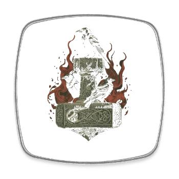 Wikinger Viking Legende Seemann Odin Rabe Kämpfer - Viereckiger Kühlschrankmagnet - Weiß - Vorne