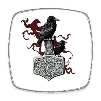 Wikinger Viking Legende Seemann Odin Rabe Kämpfer - Viereckiger Kühlschrankmagnet - Weiß - Vorne