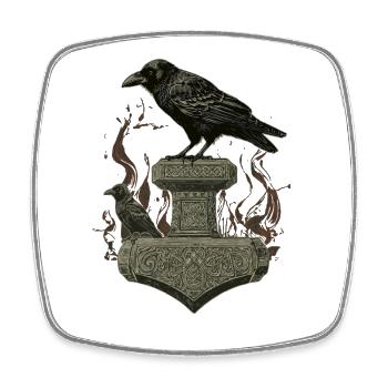 Wikinger Viking Legende Seemann Odin Rabe Kämpfer - Viereckiger Kühlschrankmagnet - Weiß - Vorne