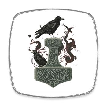 Wikinger Viking Legende Seemann Odin Rabe Kämpfer - Viereckiger Kühlschrankmagnet - Weiß - Vorne