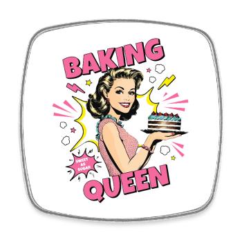 Baking Cake Baking Queen Baking Fairy Baker Pop Art - Square fridge magnet - white - Front