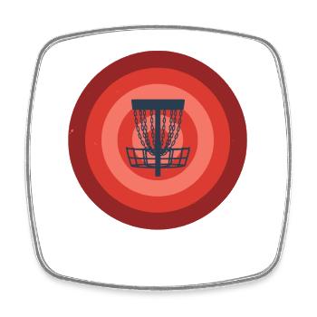 Disc Golf Basket Target Funny Disc Flying Disc - Square fridge magnet - white - Front