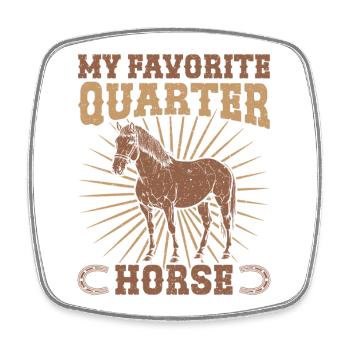 Hobby Horse Rider QUarter Horse English Riding - Viereckiger Kühlschrankmagnet - Weiß - Vorne