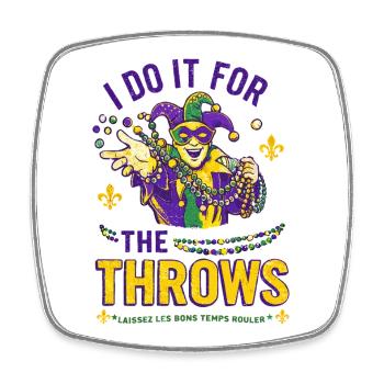 Mardi Gras Jester Beads - Square fridge magnet - white - Front