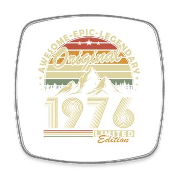 Original 1976 Retro Vintage Geburtstagsgeschenk - Viereckiger Kühlschrankmagnet - Weiß - Vorne