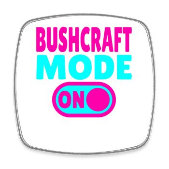 Bushcraft Mode ON – Waldleben einschalten - Viereckiger Kühlschrankmagnet - Weiß - Vorne