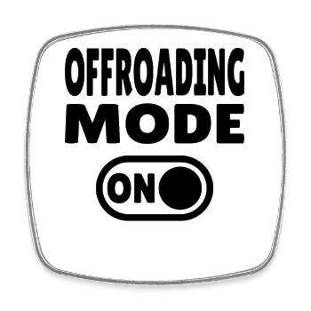 Offroading Mode ON – Off-Road Adventure - Square fridge magnet - white - Front