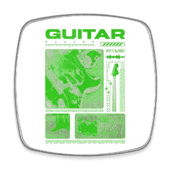 Gitarrist, Rockgitarrist, Streetwear-Musiker - Viereckiger Kühlschrankmagnet - Weiß - Vorne