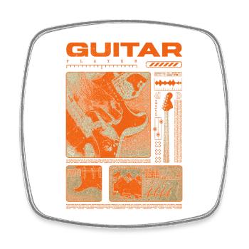 Gitarrist, Rockgitarrist, Streetwear-Musiker - Viereckiger Kühlschrankmagnet - Weiß - Vorne