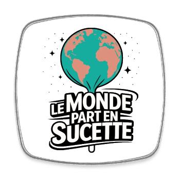 The World Goes Lollipop Globe Pop - Square fridge magnet - white - Front