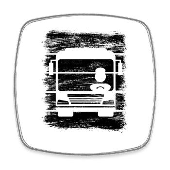 Busfahrer - Viereckiger Kühlschrankmagnet - Weiß - Vorne