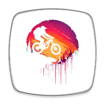 VTT à l’ancienne - Magnet carré - blanc - Devant