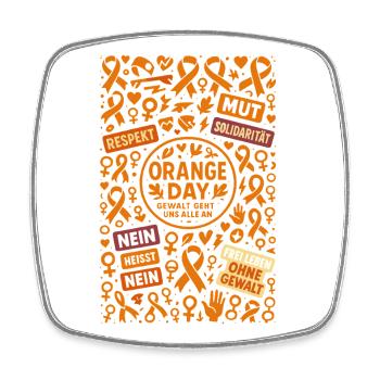 Orange Day Nonviolent for Women - Square fridge magnet - white - Front