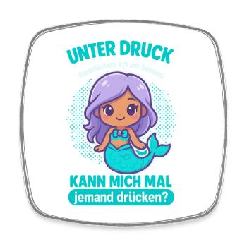 Unter Druck Meerjungfrau - Viereckiger Kühlschrankmagnet - Weiß - Vorne