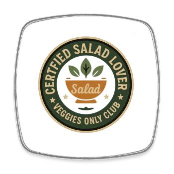 Amateur de salade - Magnet carré - blanc - Devant