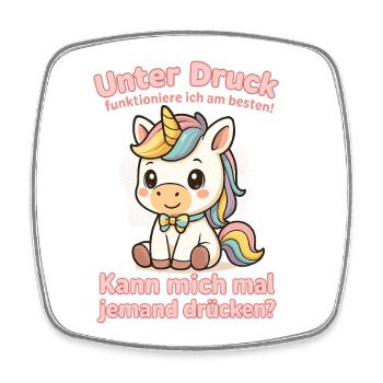Unter Druck Einhorn - Viereckiger Kühlschrankmagnet - Weiß - Vorne