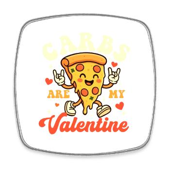Kohlenhydrate sind meine Valentinstags-lustige Pizza-Essensliebe - Viereckiger Kühlschrankmagnet - Weiß - Vorne