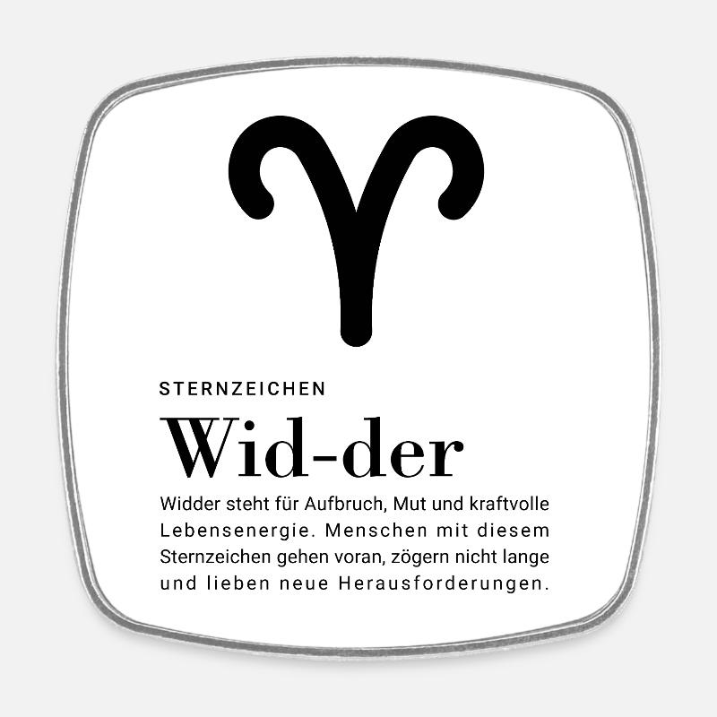Zodiac sign Aries - Square fridge magnet - white