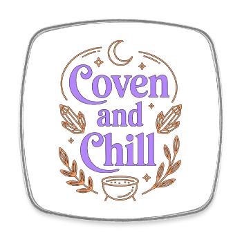 Witchcraft Coven And Chill Tarot Reading Wicca - Viereckiger Kühlschrankmagnet - Weiß - Vorne