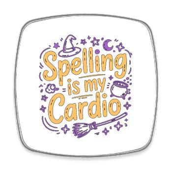 Witchcraft Spelling Is My Cardio Tarot Reading - Square fridge magnet - white - Front