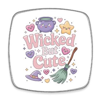 Witchcraft Wicked But Cute Loves Rune Symbols - Square fridge magnet - white - Front