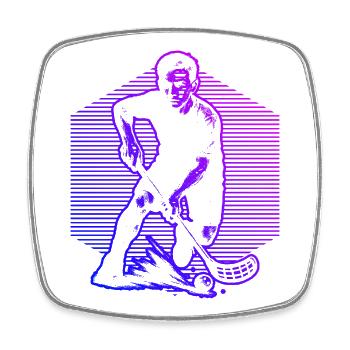 Klassisches Floorball Motiv - Viereckiger Kühlschrankmagnet - Weiß - Vorne